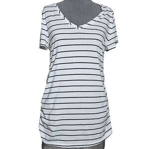 Cotton Blend Striped Maternity Tee Size Medium